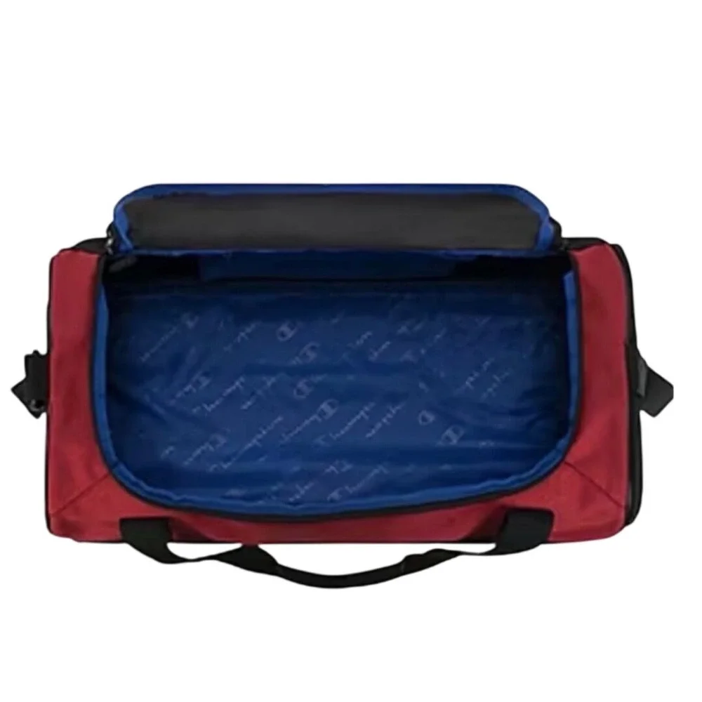 Champion Duffel Bag Red Black Gym Travel Overnight Bag CV2-1054-601 OS